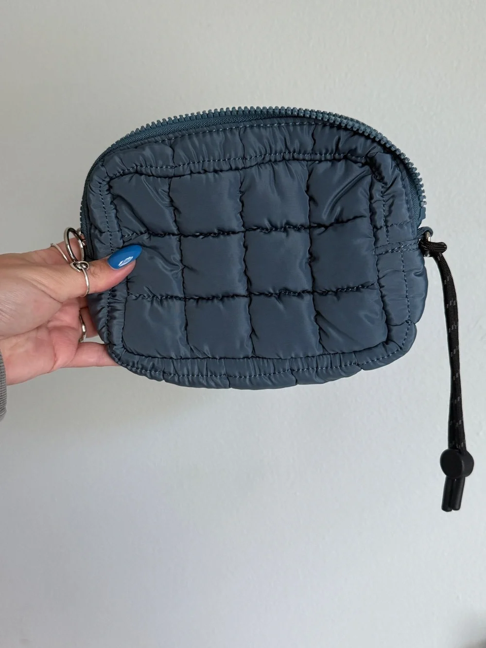 Free People Quilted Pouch in Slate Blue